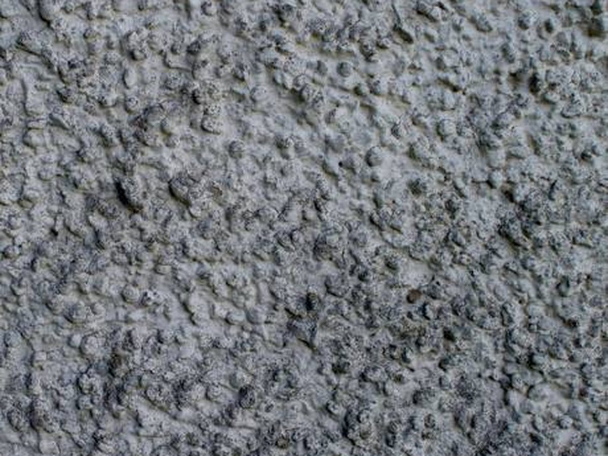 Close-up of grey pebbledash &mdash; tired dash is the clearest case for rendering before a sale