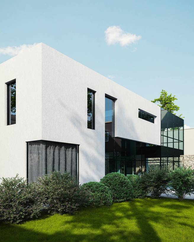Rendered home near Kettering — example finish